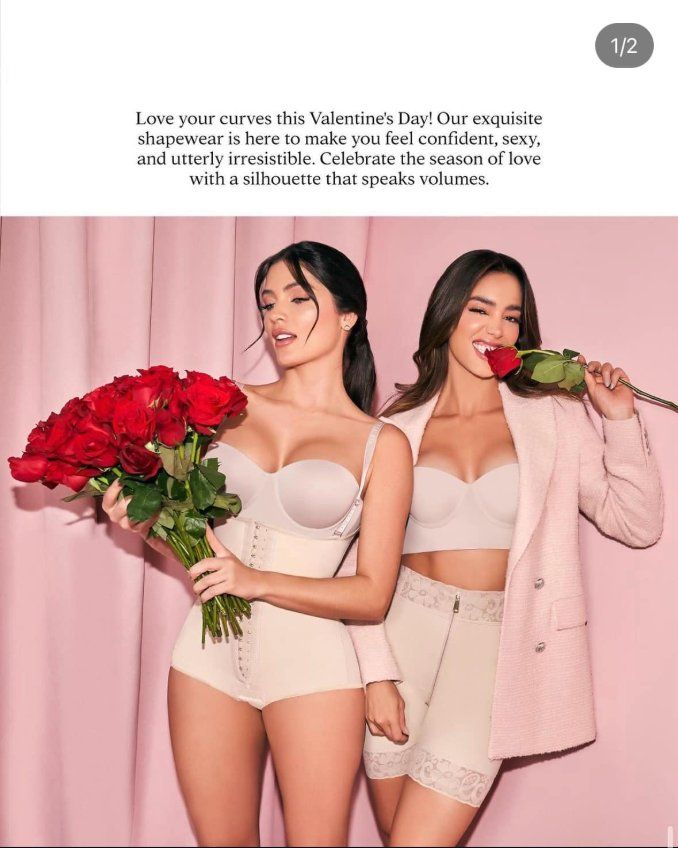 Hai người mẫu Ann Chery cùng hoa hồng — Love your curves this Valentine's Day
