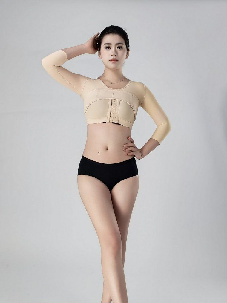 Bộ áo gen ép ngực tay lỡ kèm đai ép ngực đệm mút SCASA 3035 + B02