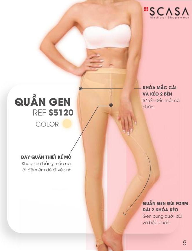 Quần gen đùi form dài 2 khóa kéo SCASA S5120